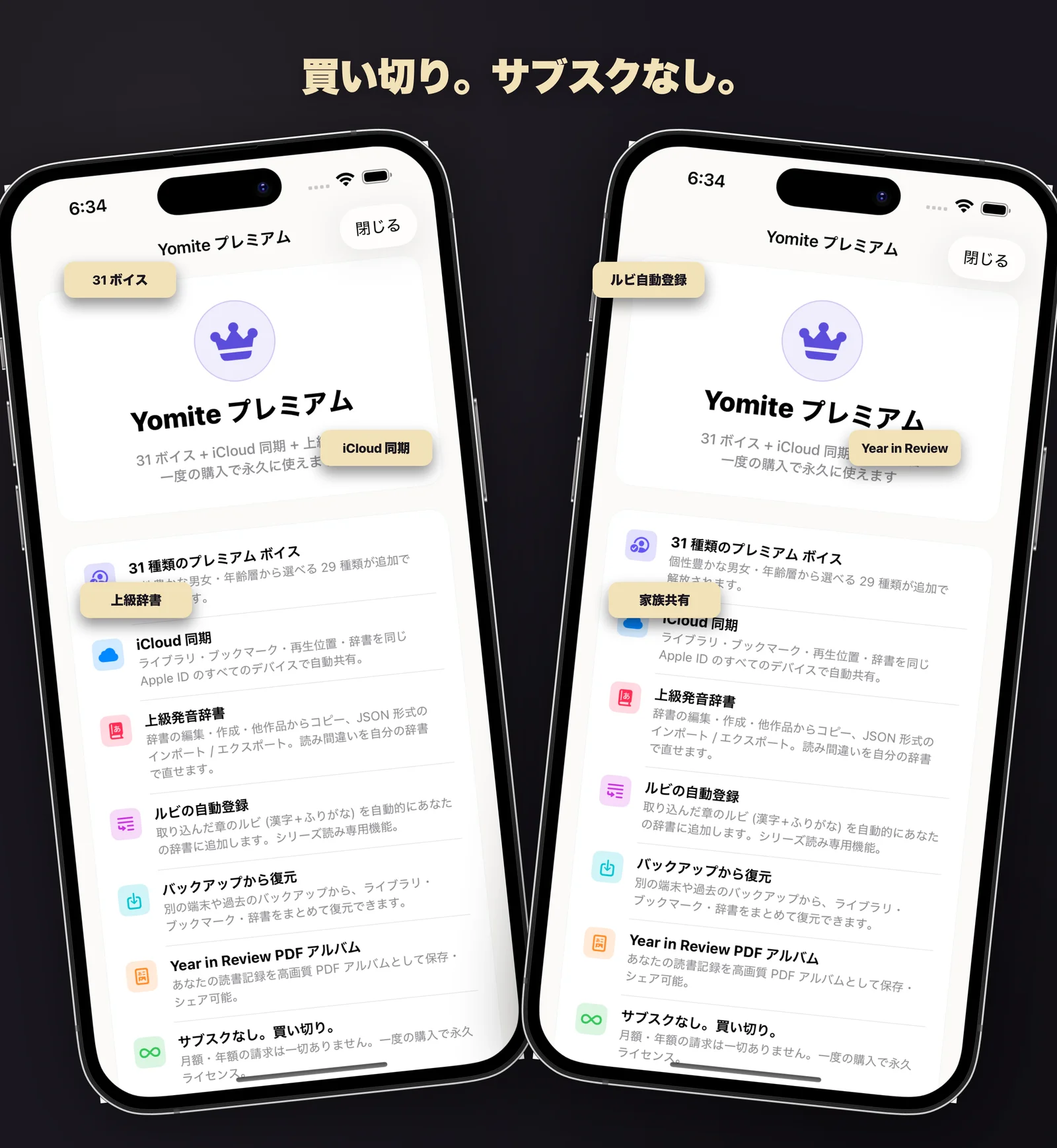 買い切り Yomite プレミアム — サブスクなし